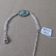Bracelet artisanal résine sur chaîne trois rangs montée main anneaux soudés BBR002001