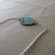 Bracelet artisanal résine sur chaîne montée main anneaux soudés BBR001002